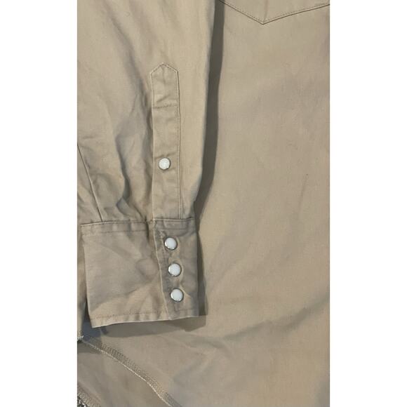 Wrangler Cowboy Cut Firm Finish Western Snap Front Twill 100% Cotton Shirt Sz M - Picture 4 of 10